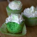 Green Mint Shamrock cupcakes for St Patricks Day